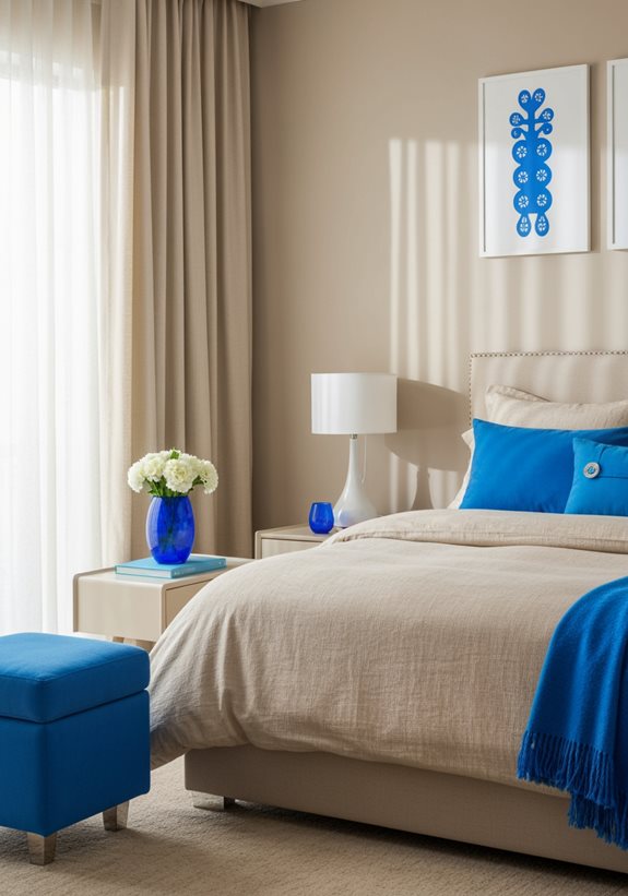 accessoires d'accent bleu vif