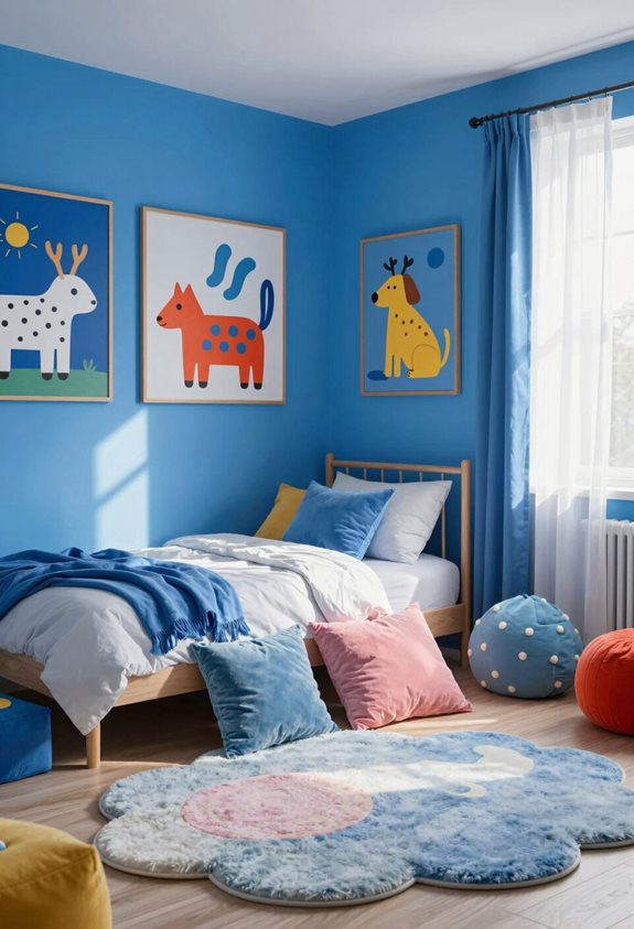 art pop bleu vibrant