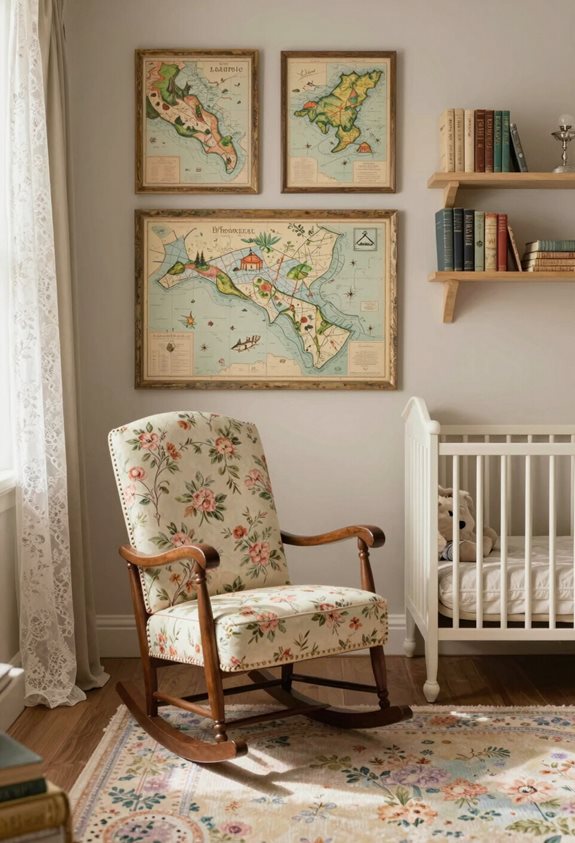 cartes vintage en tant qu'art mural