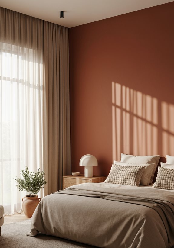 mur d'accent en terre cuite chaude