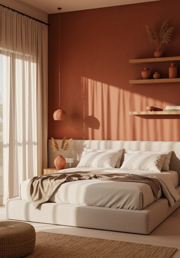 murs d'accent en terracotta chaud
