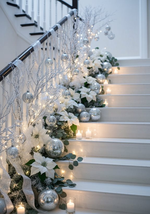 décoration d'escalier de pays des merveilles d'hiver