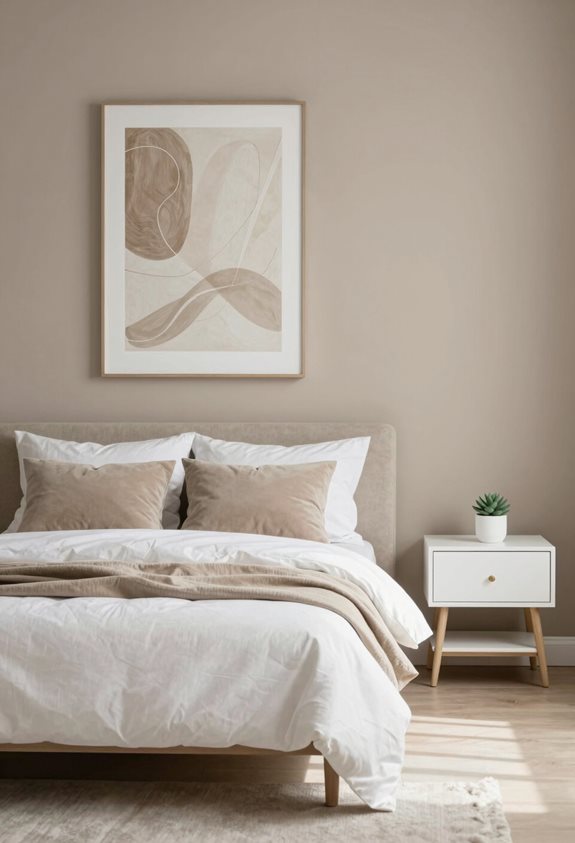 artwork pour une chambre taupe et blanche