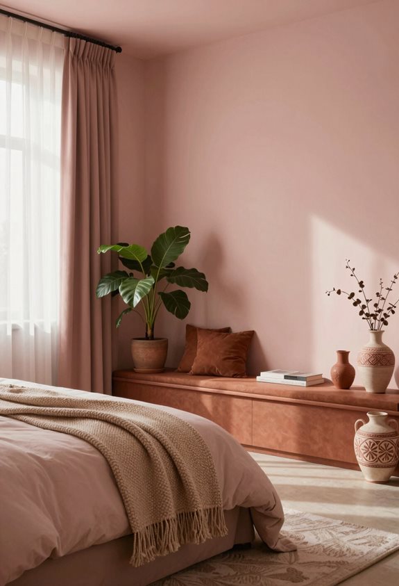 Les murs rose créent de la tranquillité