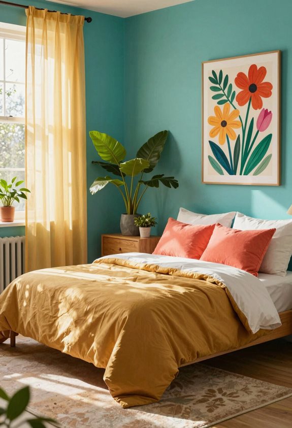 des couleurs vives rafraîchissent l'espace