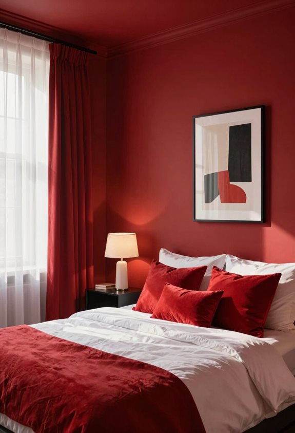 mur d'accent rouge vif
