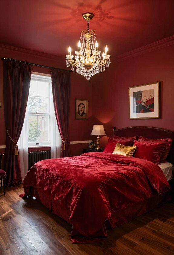 esthétique de plafond rouge audacieux