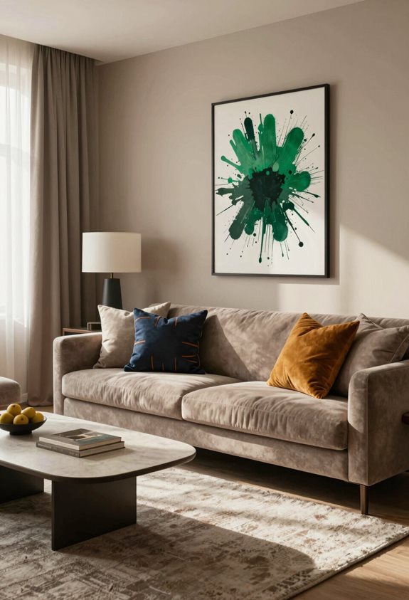 des accents taupe audacieux élèvent