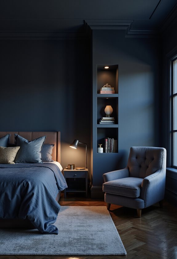 atmosphère calme avec un éclairage bleu