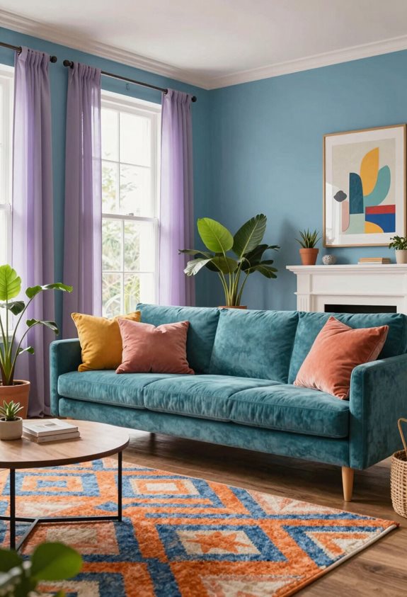 coordination des couleurs avec des rideaux