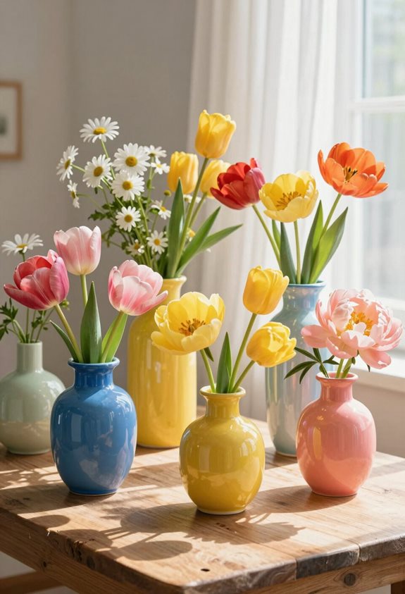 vases colorés et amusants