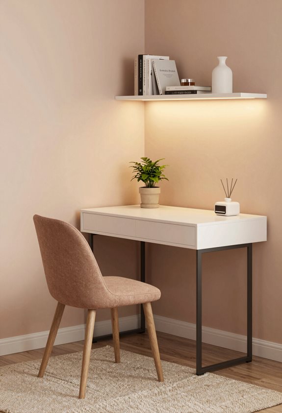 aménagement de bureau compact dans un coin