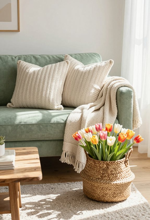 décoration intérieure tricotée et confortable