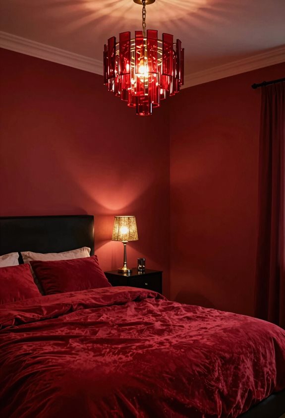 ambiance chaleureuse avec un éclairage rouge