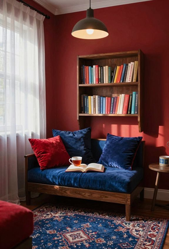 coin de lecture thématique confortable