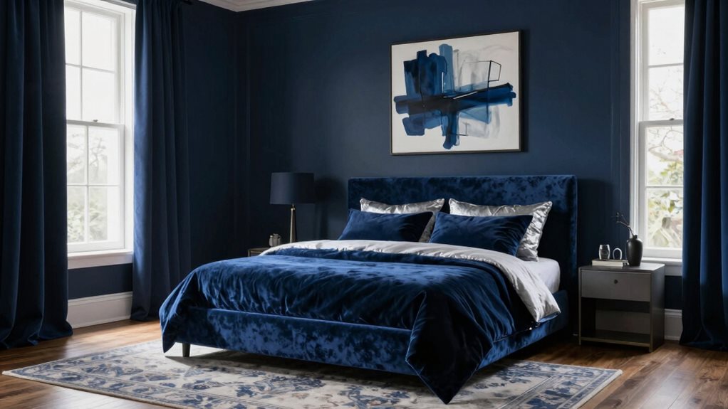idées de chambre bleue foncée