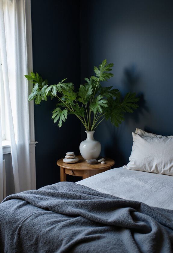 bleu foncé accents naturels