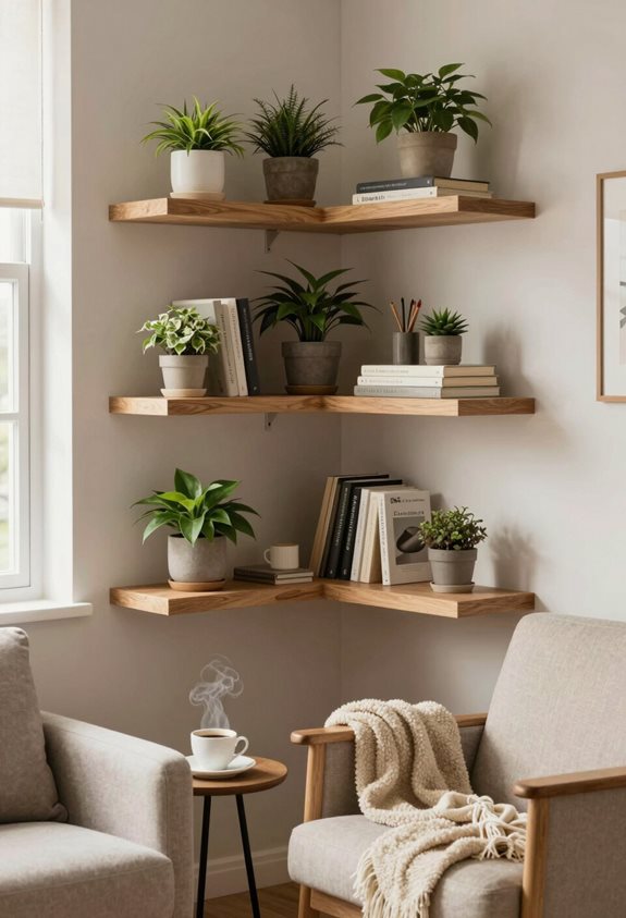 les étagères flottantes améliorent la décoration