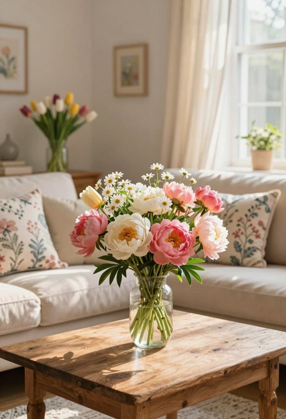 des fleurs fraîches illuminent les maisons
