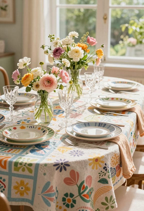 Les nappes colorées égayent les repas