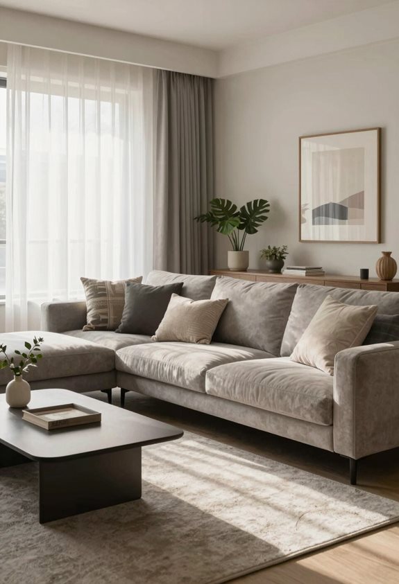 coin de relaxation gris et beige