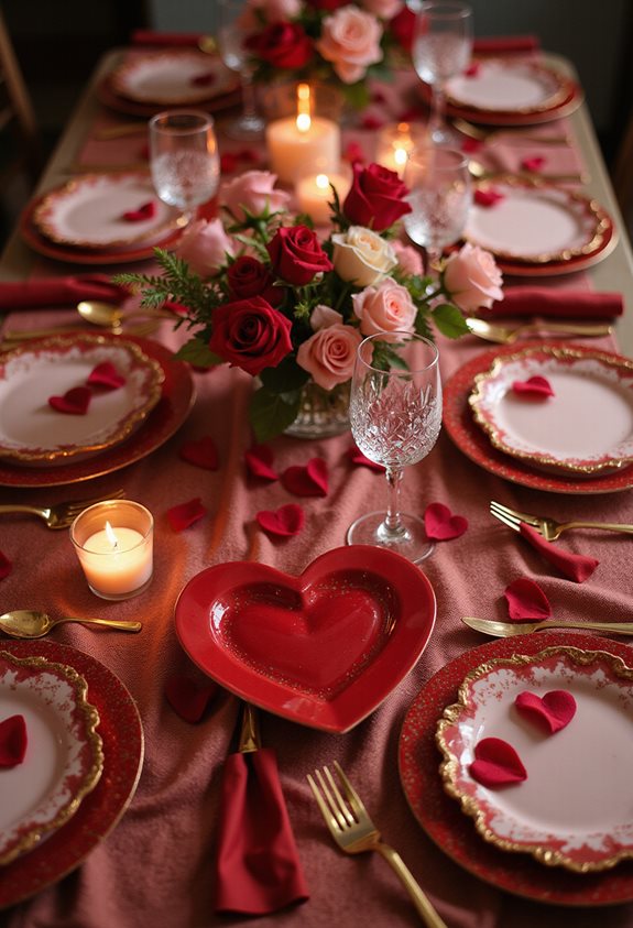 vaisselle en forme de cœur pour la romance