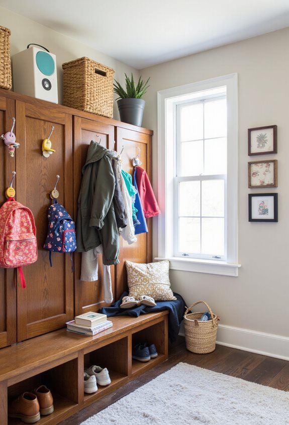 crochets à différentes hauteurs