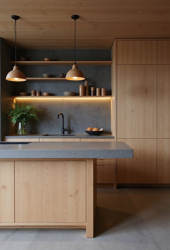 éclairage de cuisine chaleureux à plusieurs niveaux