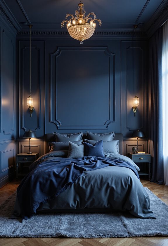 l'éclairage transforme des bleus profonds