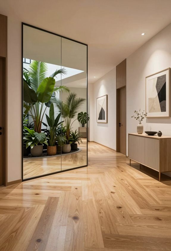 les miroirs améliorent l'espace d'entrée