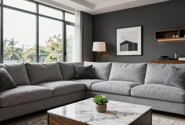 inspirations de salon moderne gris