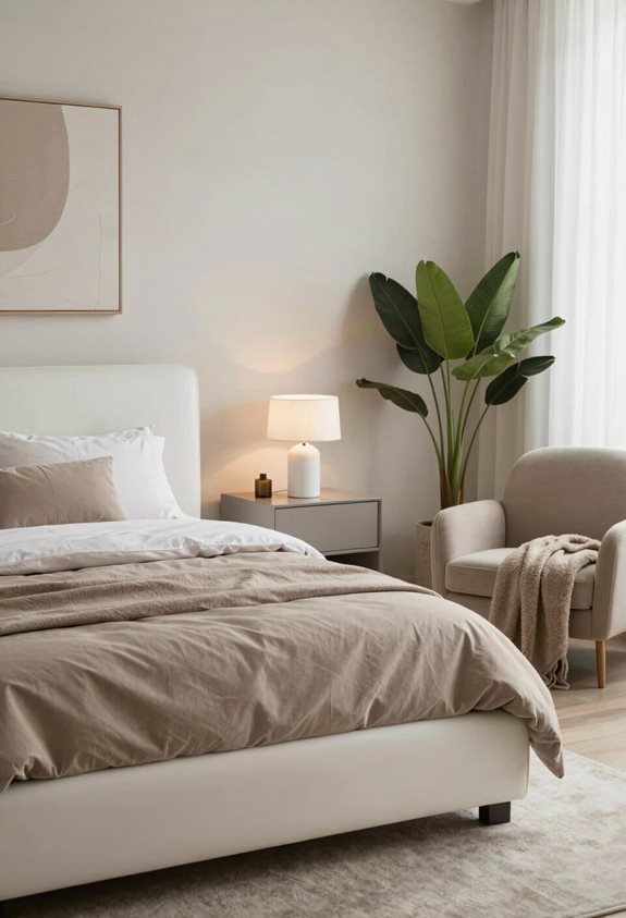 mobilier moderne taupe et blanc