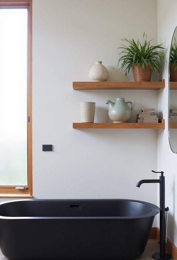 étagères ouvertes pour une organisation fonctionnelle