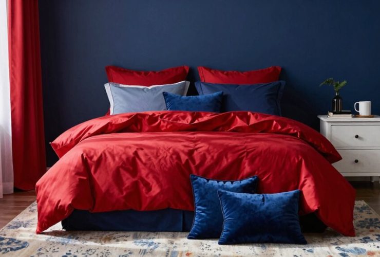 idées de chambre rouge et bleue