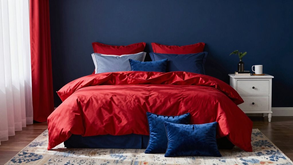 idées de chambre rouge et bleue