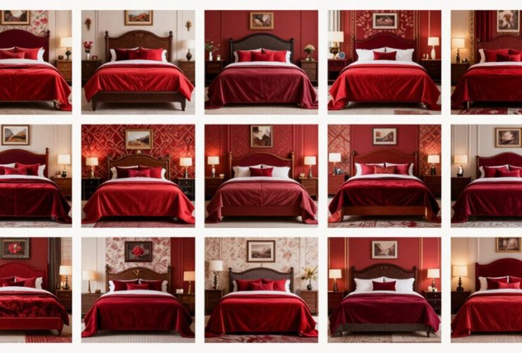 idées de design de chambre rouge