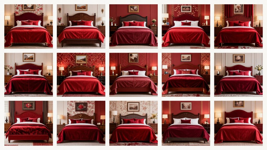 idées de design de chambre rouge