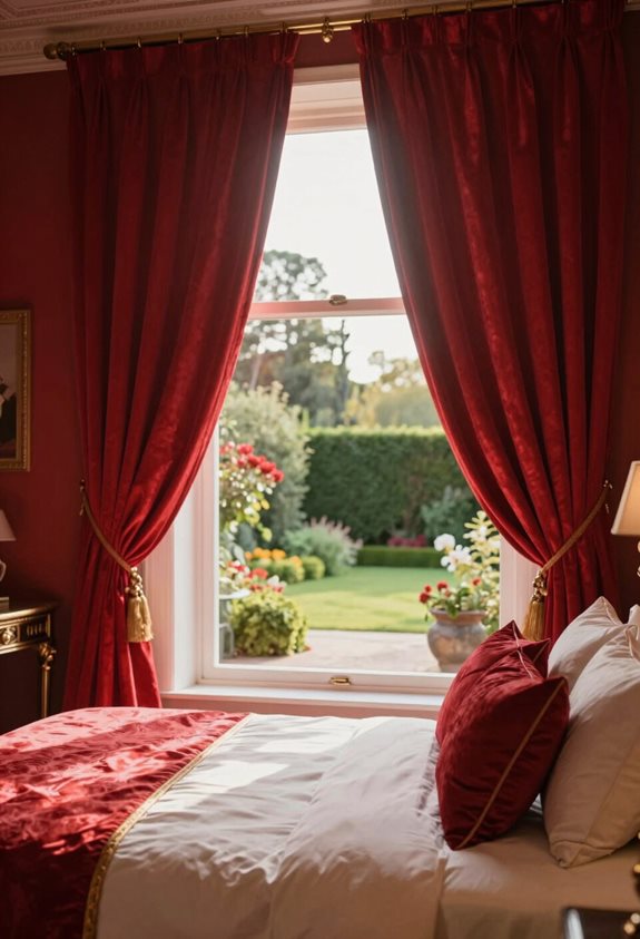 les rideaux rouges améliorent le confort