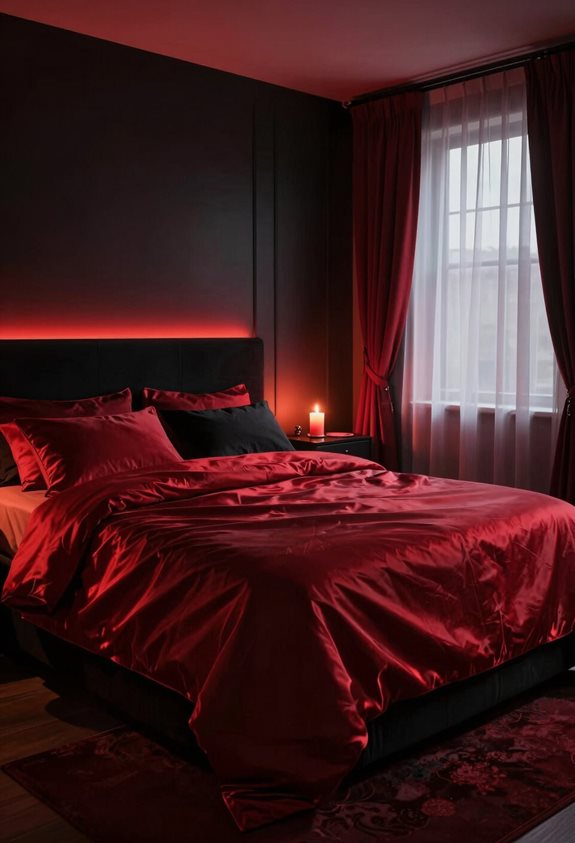 ambiance romantique avec un éclairage rouge