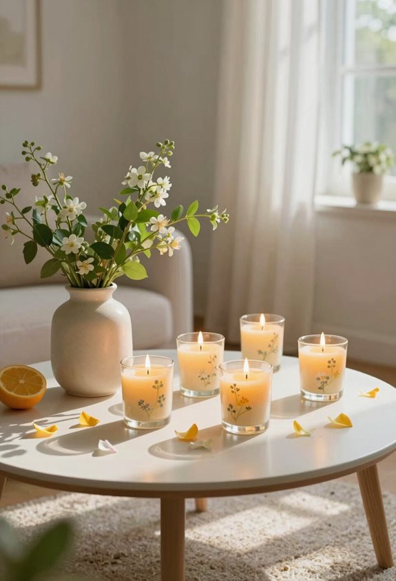 parfums saisonniers avec des bougies