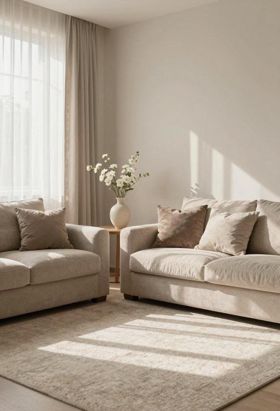 sérénité à travers un taupe doux