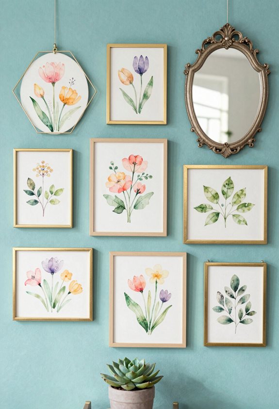 décoration murale de galerie sur le thème du printemps