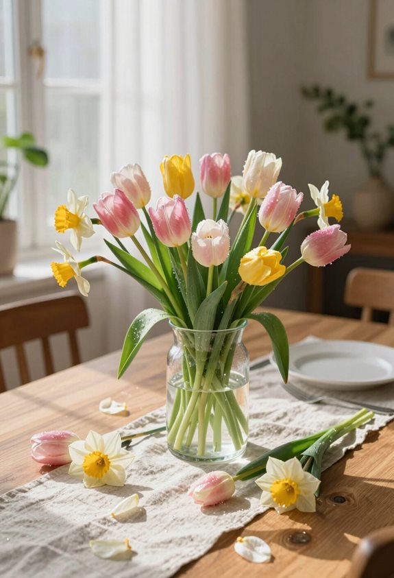 idées de centre de table sur le thème du printemps