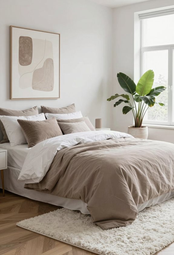 inspiration de chambre taupe et blanche