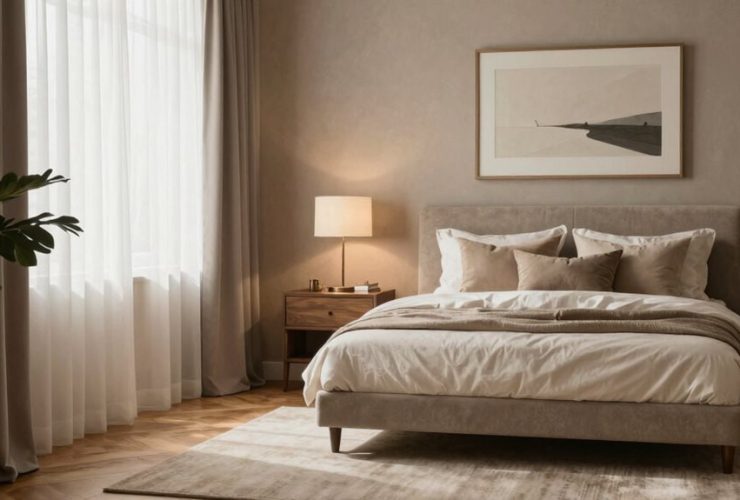 inspirations de design de chambre taupe