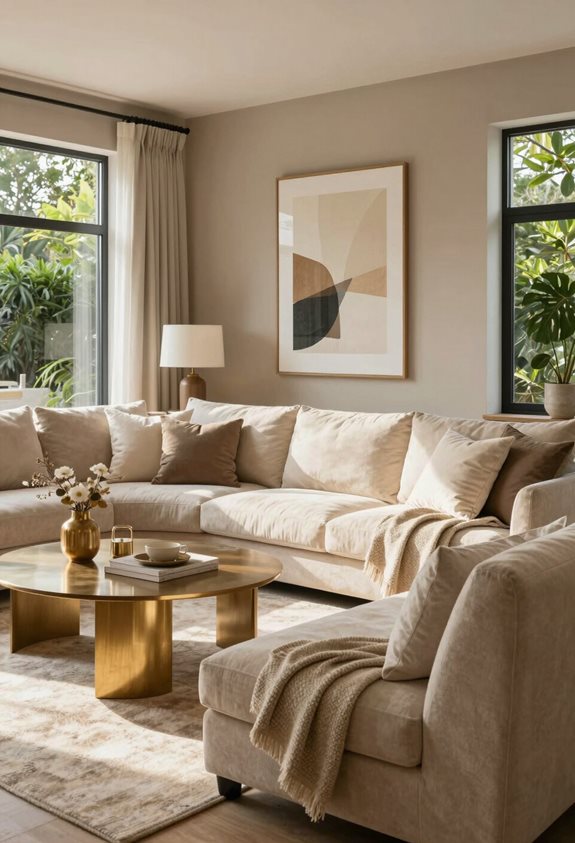 le taupe met en valeur les espaces ouverts