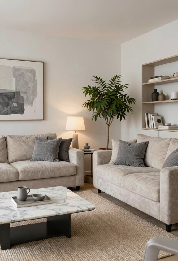 harmonie intemporelle entre le gris et le beige