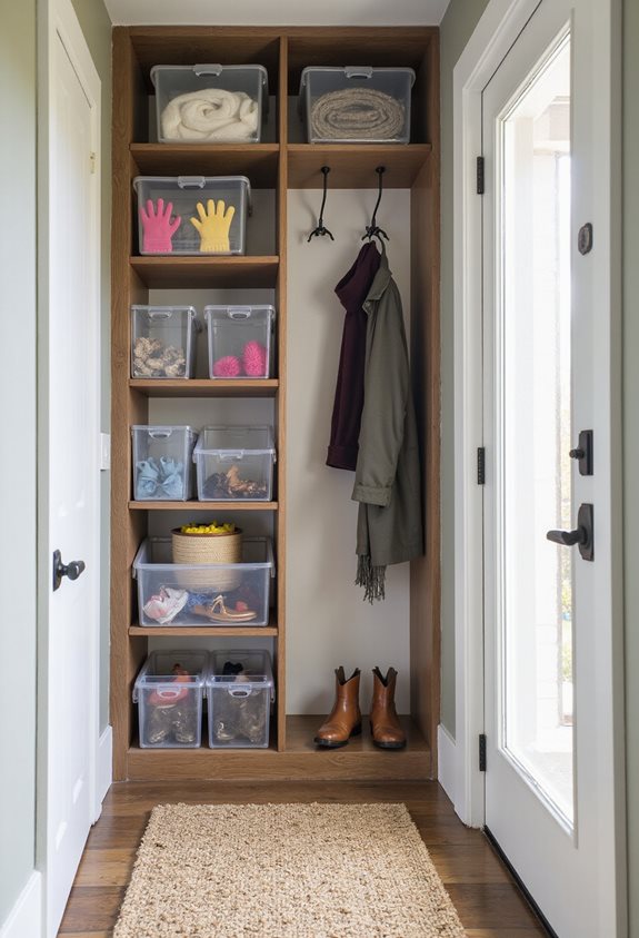 des bacs de stockage transparents améliorent l'organisation