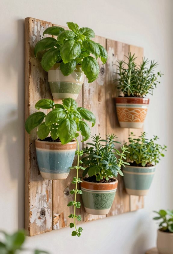 planteurs muraux uniques herbes