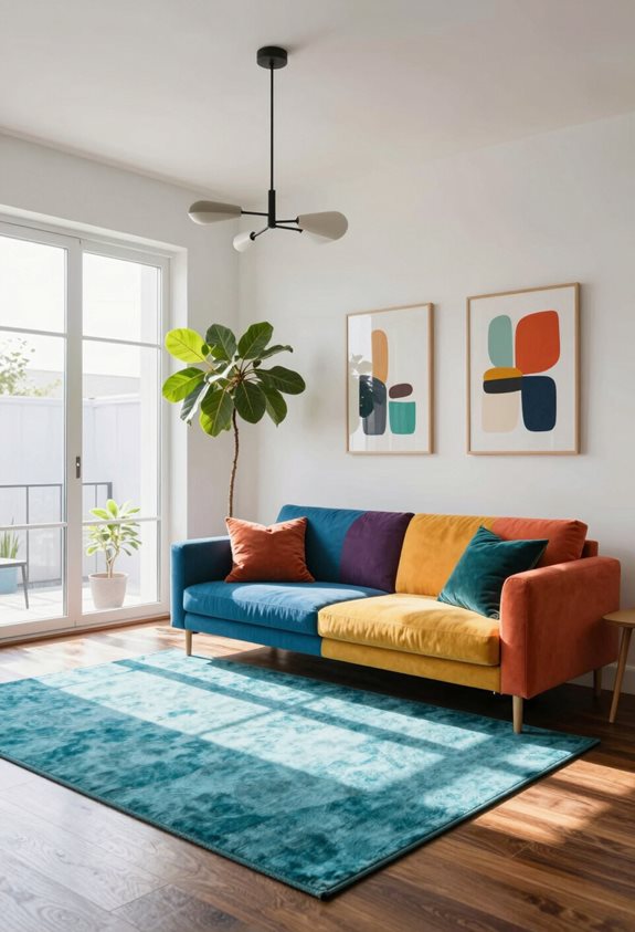 mobilier design coloré et vibrant